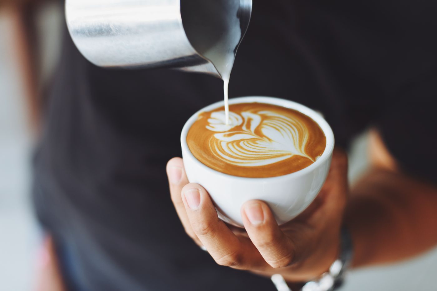 Espresso pouring into a cup at the RoastLife bar on Eng Hoon Street